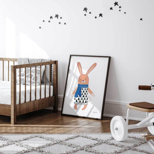 Affiche enfant copains de quartier  Affiche sous cadre noir
