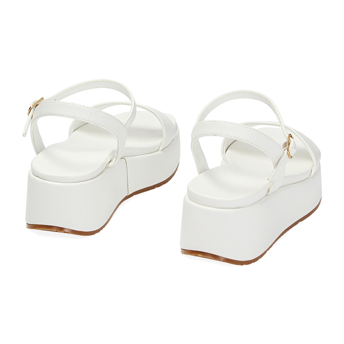 Zeppe bianche, platform 5 cm