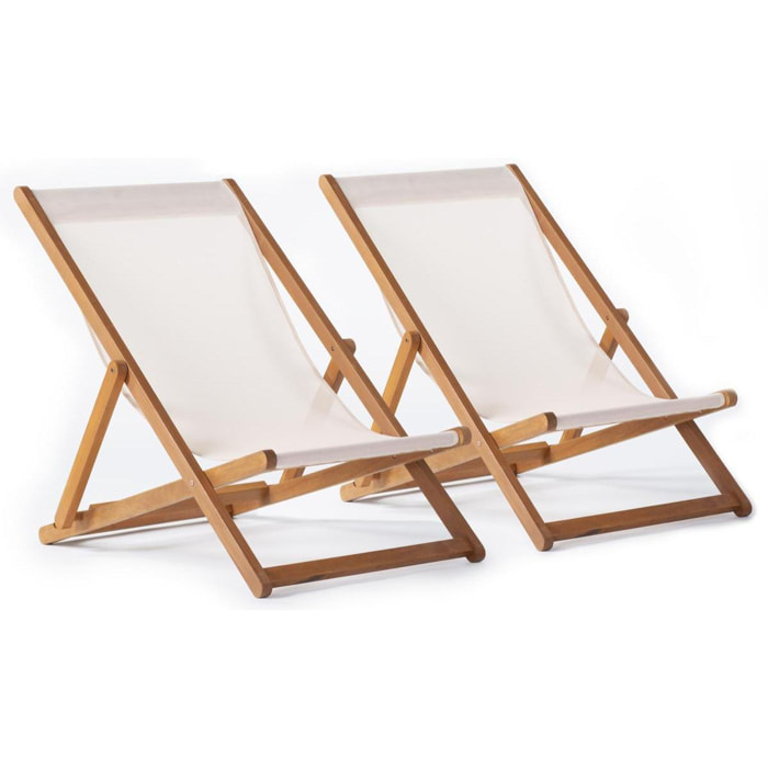 Lot de 2 chaises jardin ''Macao'' - Beige