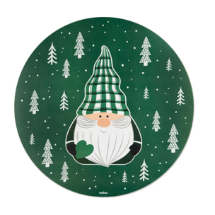 Set 2 tovagliette tonde Excelsa – Green Winter, Polipropilene verde