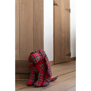 J-Line cale-porte Chien Carreaux - polyester - rouge/vert foncé - 2 pièces