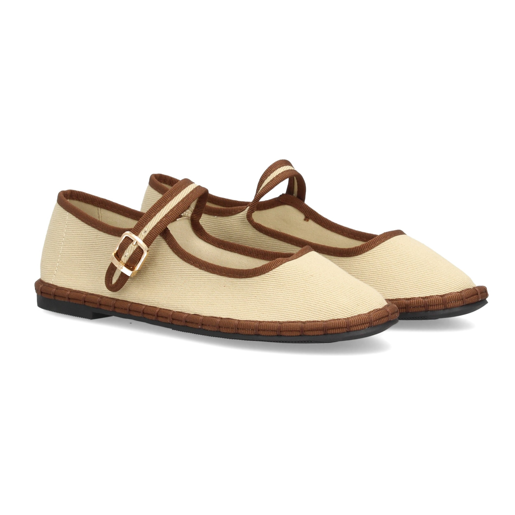 Merceditas de lona con ribete a contraste