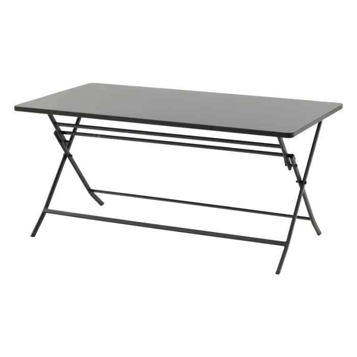 Table de jardin pliante rectangulaire "Greensboro" graphite 6 places en acier