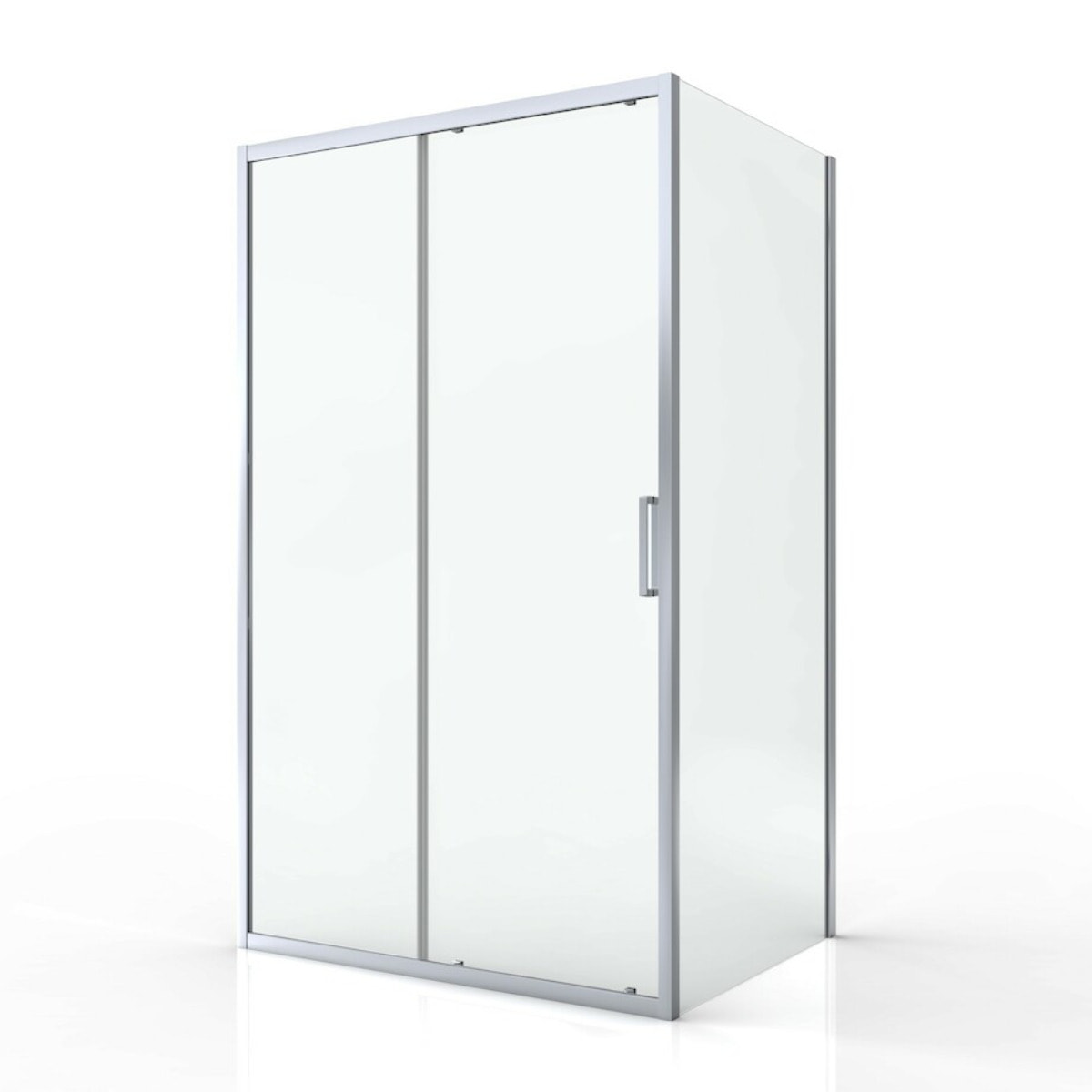 Tex Porte coulissante de douche verre trempé transparent avec glissières silencieuses 100x195cm, Chrome (SIKOTEXD100CRT)