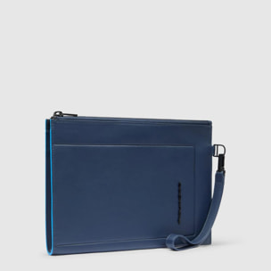 Piquadro Pochette porta iPad®mini in pelle con polsiera rimovibile