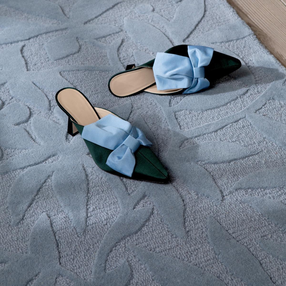 Tapis salon et chambre fait main en laine motif floral ALTA