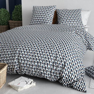Parure housse de couette coton Géo