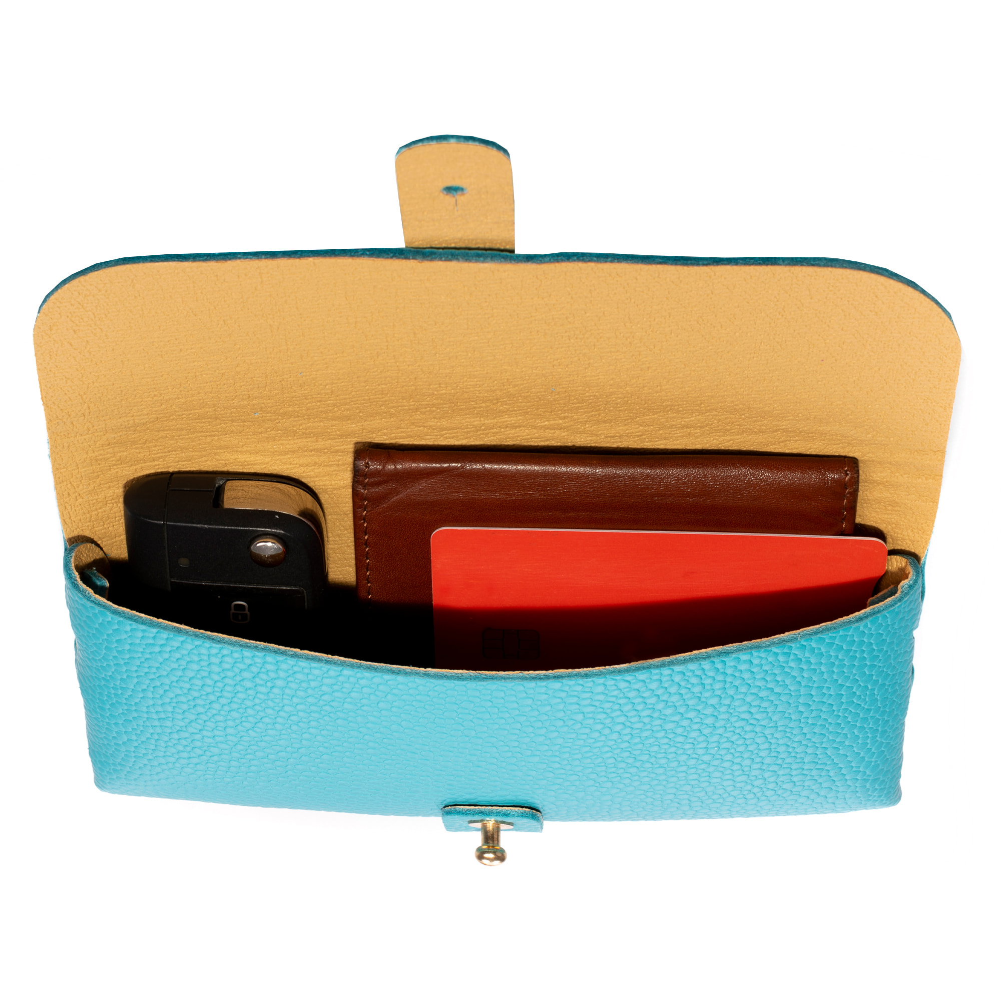 Argelato mini bolso de mano / cartera mujer. Piel auténtica Dollaro.