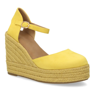 Alpargata cuña mujer talón cerrado y pulsera tobillo