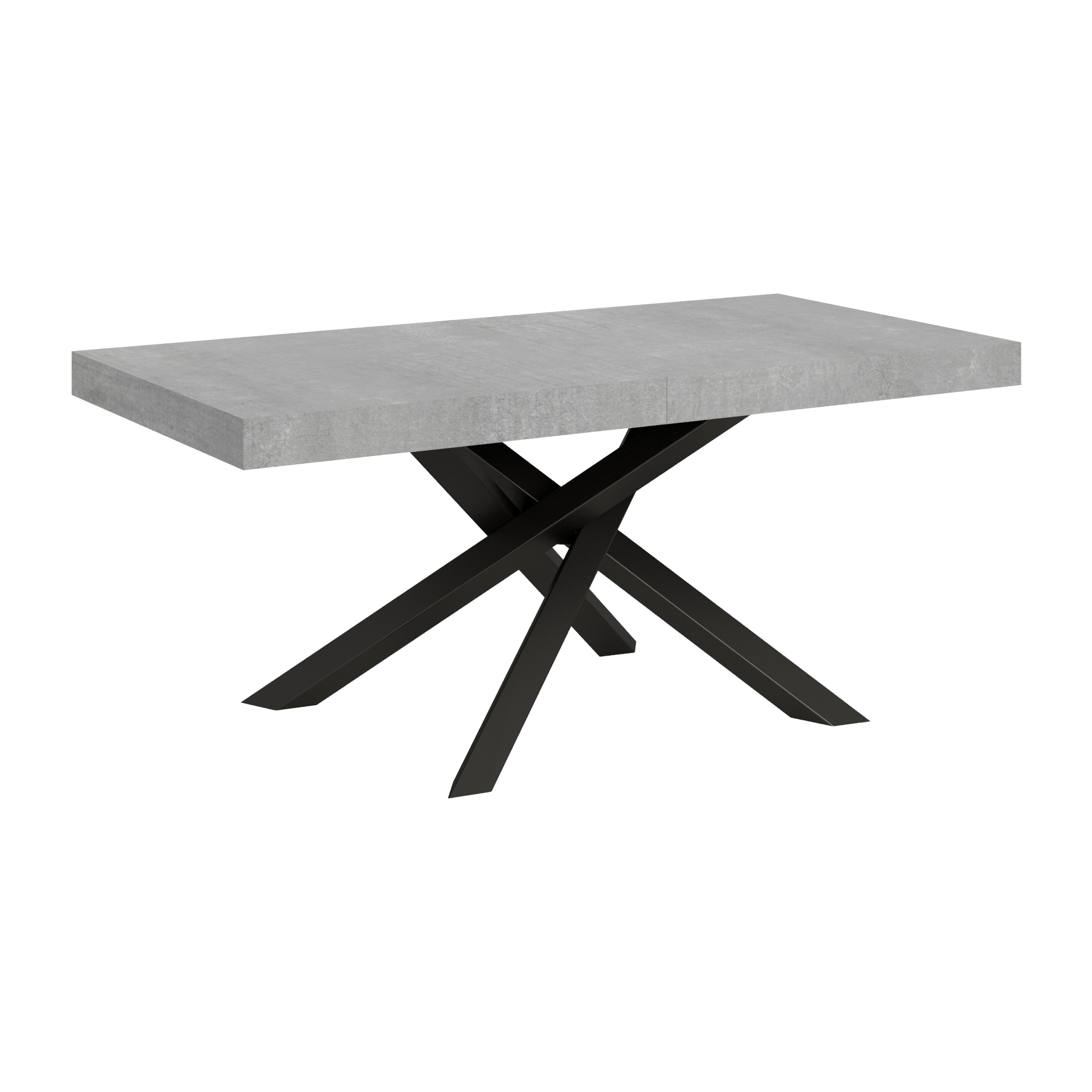 Mesa extensible 90x180/284 cm Volantis Cemento estructura Antracita