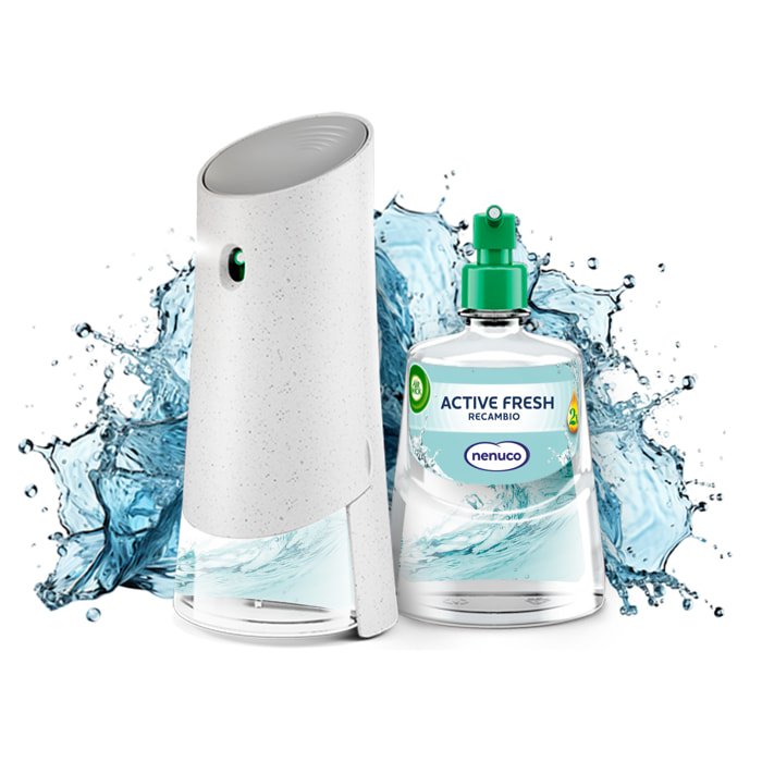 Air Wick Active Fresh Spray Automatico Sin Aerosol - Ambientador para casa con aroma a Nenuco - Aparato y recambio