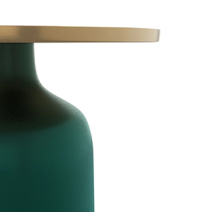 Table d'appoint ronde en métal vert et laiton D49 cm - Lyne