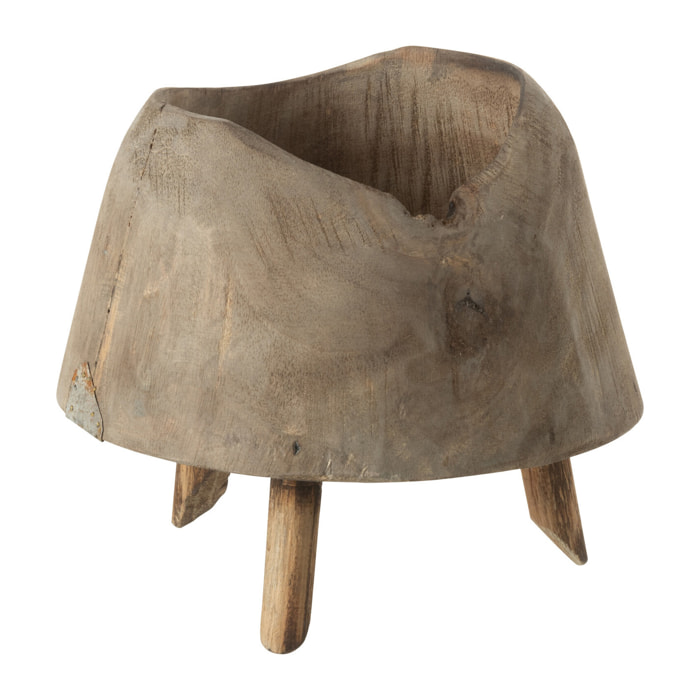 J-Line cache-pot 3 Pied - bois - naturel - Ø 17 cm
