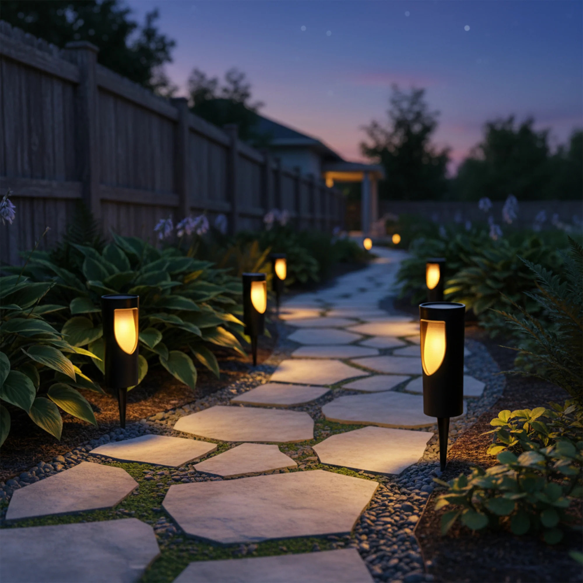 Lot de 4 balises solaires à piquer 4X GRILLY LED blanc chaud H34cm