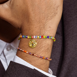 Pulsera de Cristal Multicolor acabada en oro amarillo de 18K- Targey
