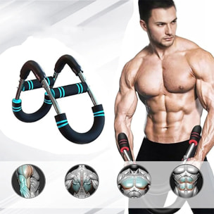 Entrenador de brazos de acero de precisión, con resistencia ajustable 20-40kg, mangos antideslizantes y doble resorte en U.