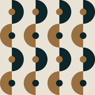 Papier peint, demi lune Marron