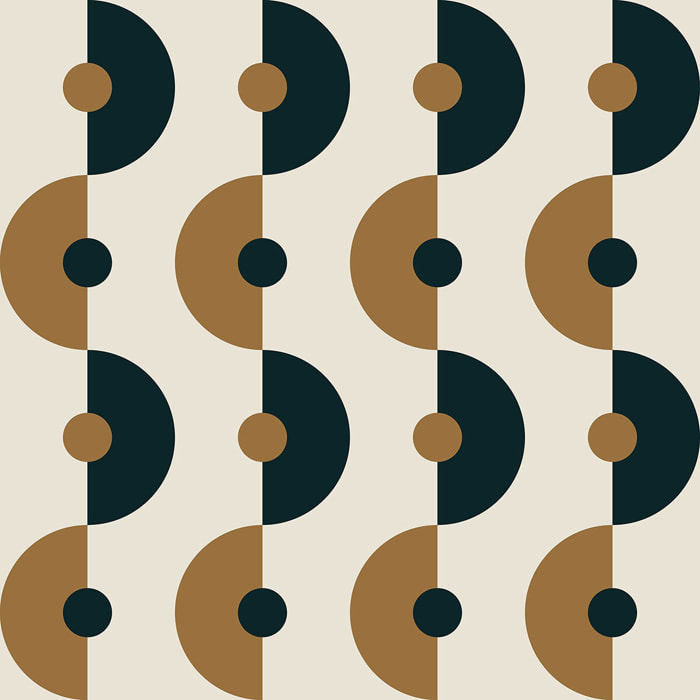 Papier peint, demi lune Marron