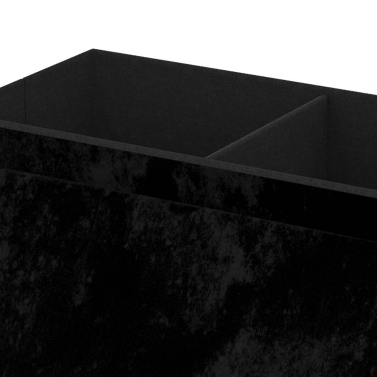 Banc coffre avec pieds dorés Loan en velours noir 76cm