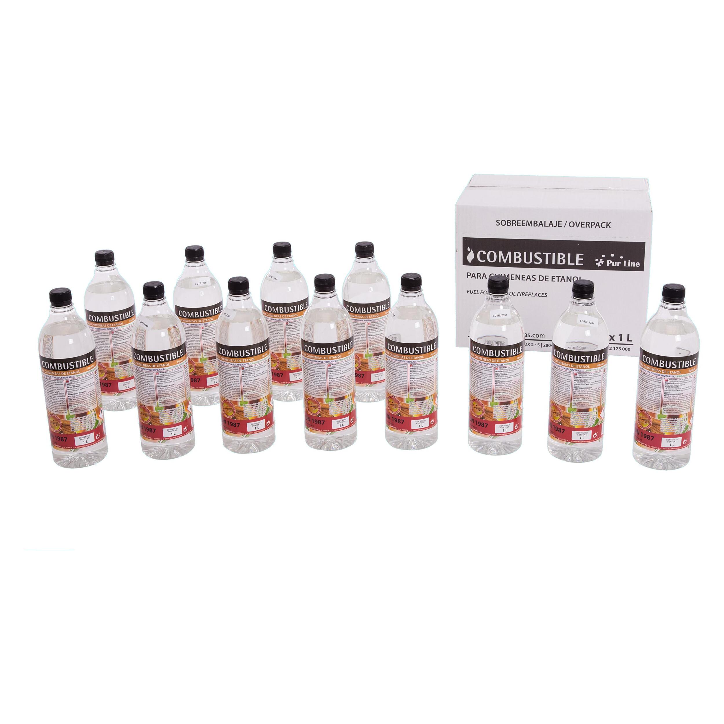 Combustible Etanol de origen natural aroma canela. Caja 12 botellas de 1L LIQ-12CANELA PURLINE