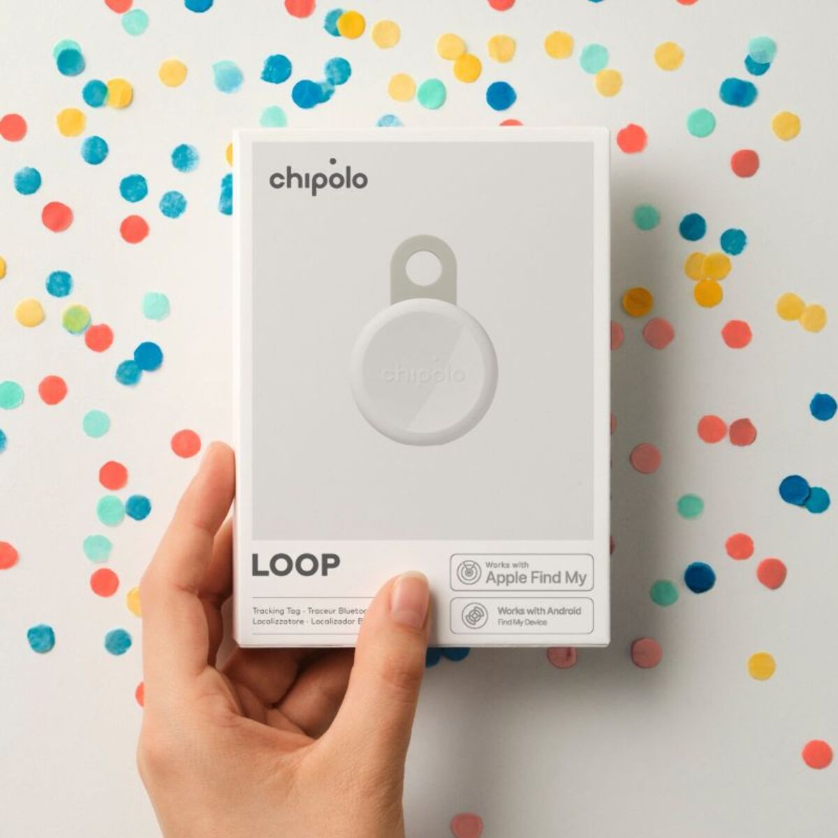 Tracker GPS CHIPOLO Loop rechargeable USBC blanc