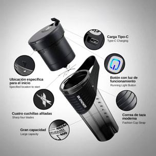 Batidora portátil HD-07 de 460 ml con potente motor de 240W, con batería recargable de 4000mAh.