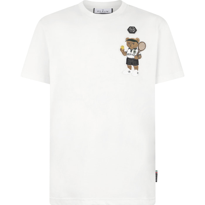 PHILIPP PLEIN Round Neck T-Shirt Teddy Tennis Patch