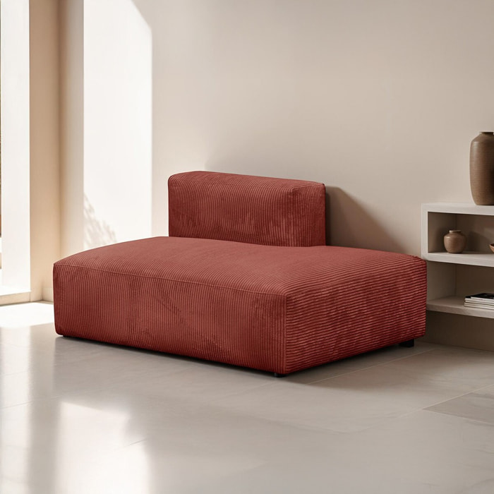 Module d'angle ouvert à droite 2 places en velours côtelé - MODULO