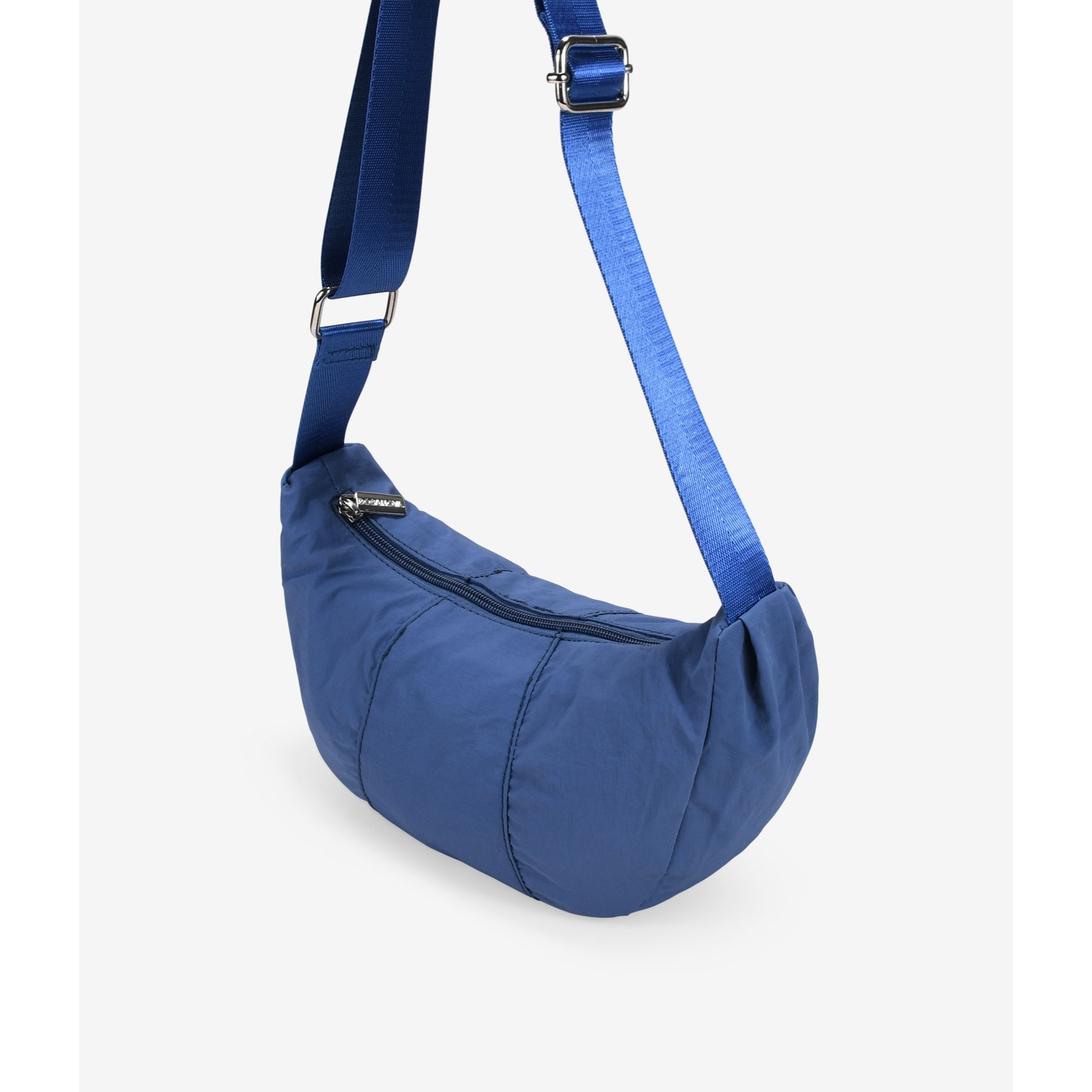 Bolso mini azul redondeado con cremallera
