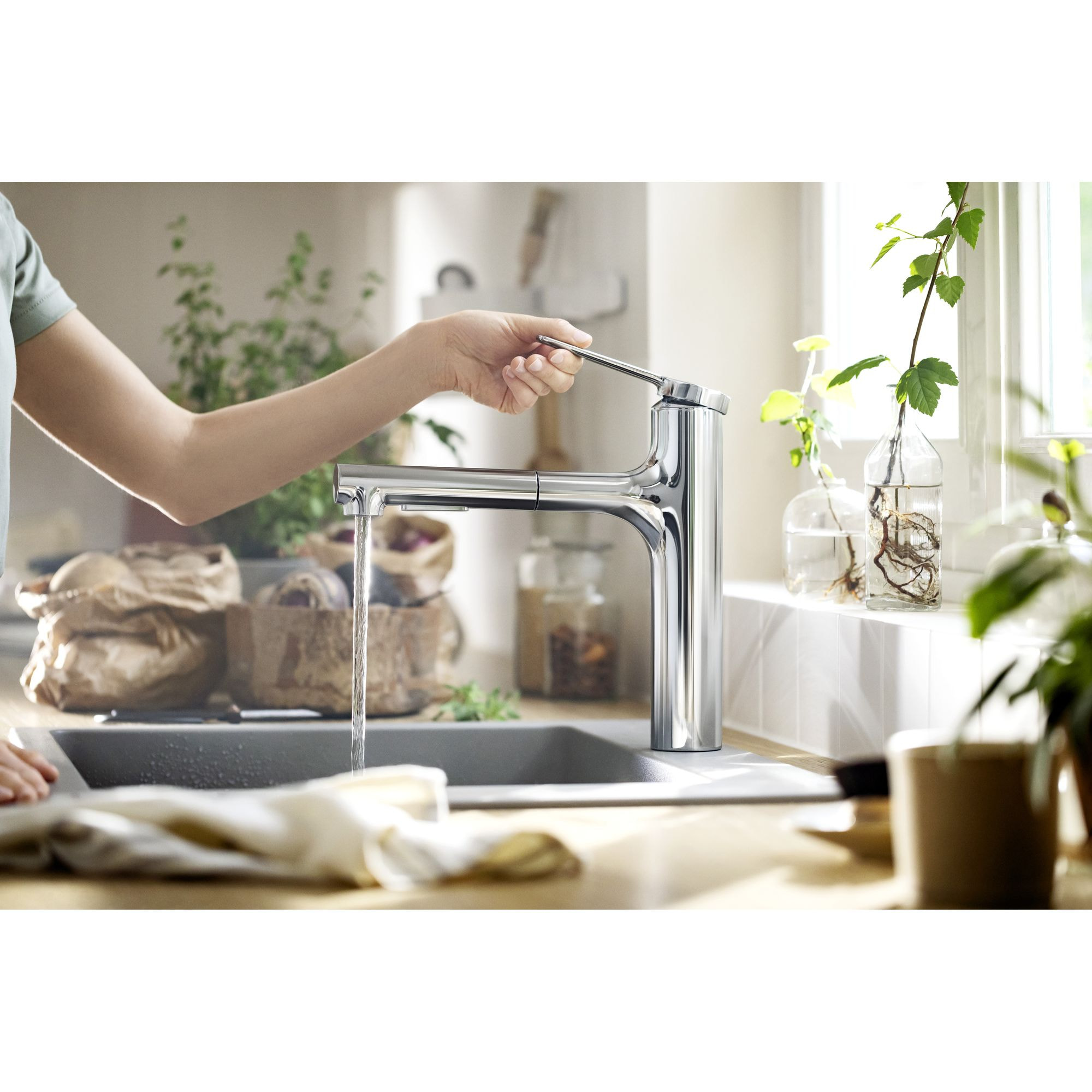 Zesis M33 Mitigeur de cuisine 160 avec douchette extractible 2 jets chromé