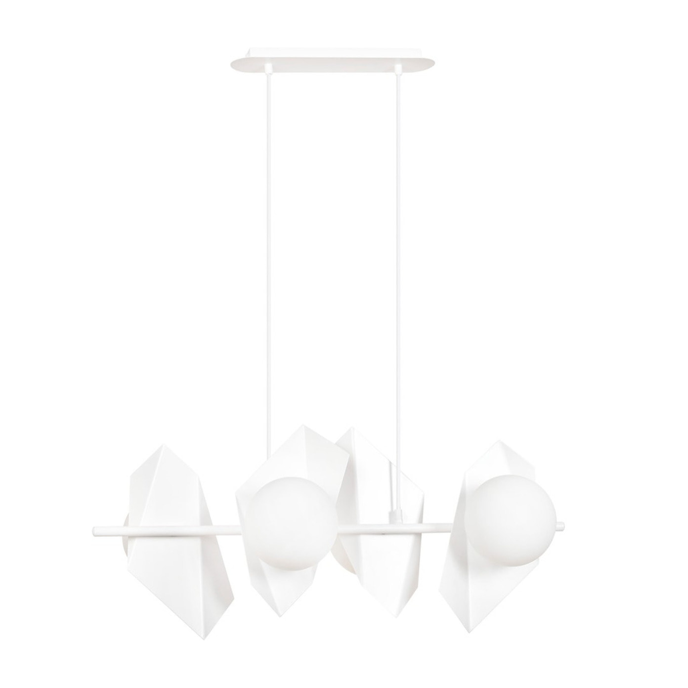 Lampada a sospensione Drifton in acciaio bianco