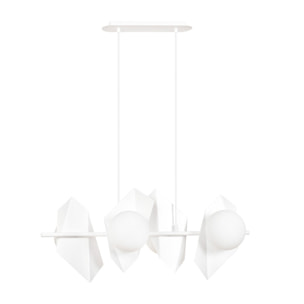Lampada a sospensione Drifton in acciaio bianco