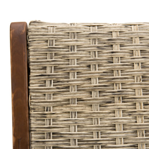 VICK - Ensemble de 2 fauteuils de jardin pliants en bois Acacia et rotin synthétique
