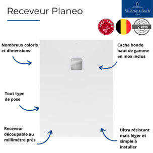 Receveur antidérapant Planeo acrylique gris anthracite
