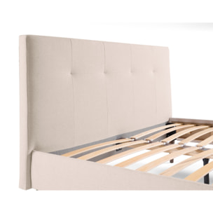 Monet - lit - 160x200 - sommier inclus - en tissu - Beige