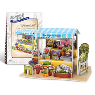 Puzzle 3D WORLD STYLE FRANCIA  Puesto de Flores tradicional