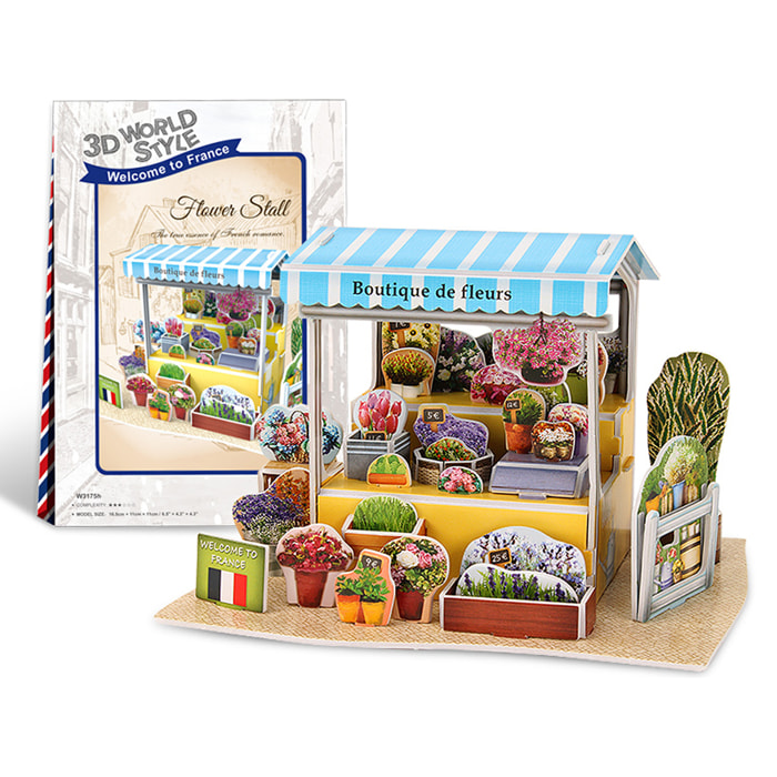 Puzzle 3D WORLD STYLE FRANCIA  Puesto de Flores tradicional