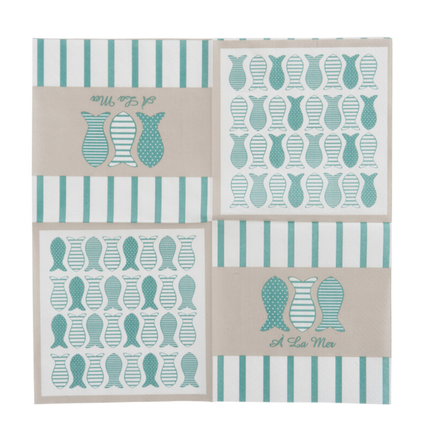 J-Line Lanterne + Bougie - verre - turquoise - large - lumières LED