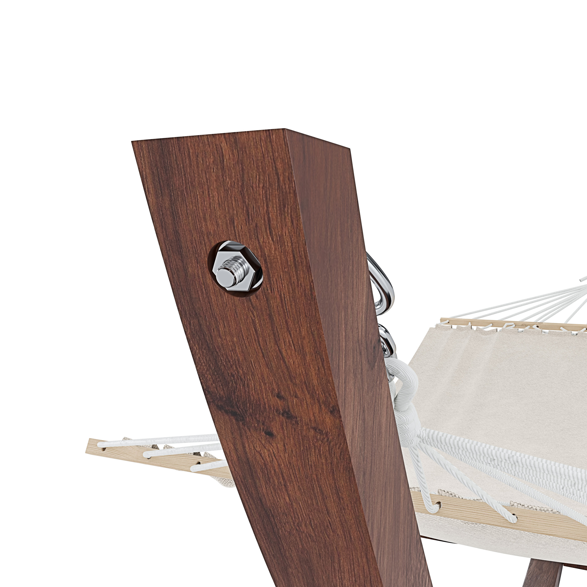 Amaca Da Giardino Supporto Legno Robusto Telo Cotone Resistente Portata Max 150 Kg Esterno Terrazzo Balcone Piscina Design 320 x 100 x 100 Cm Beige