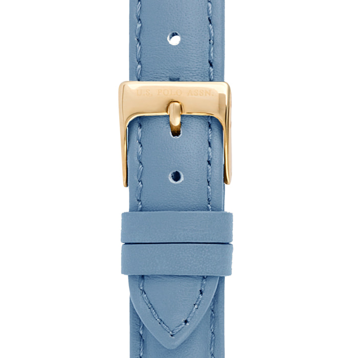 Orologio U.S. Polo Assn. in pelle azzurro