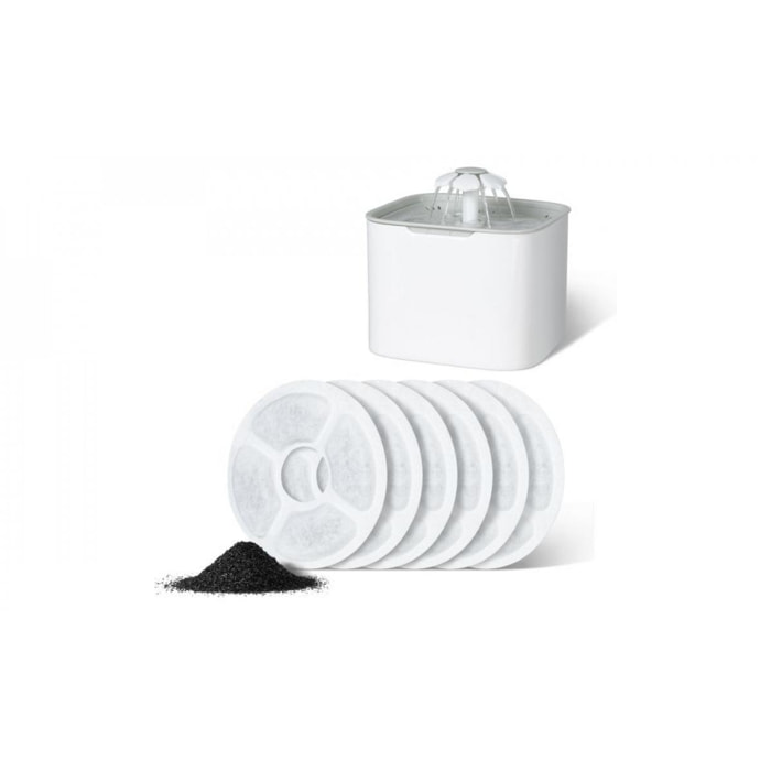 Filtres à charbon pour fontaine à eau - lot de 6
