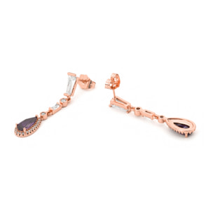 Pendientes Orzus acabado oro rosa 18k