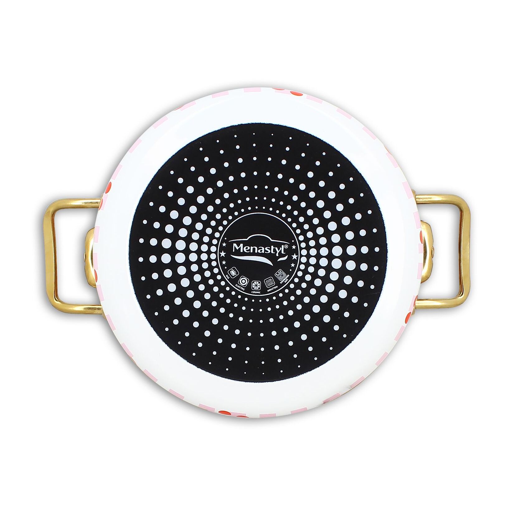 Faitout 20cm en acier émaillé avec motif cerise - tous feux VICHY