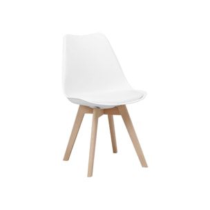 Table à manger rectangulaire bois 120cm blanc - Hedvig - 4 chaises. 4 places. scandinave. pieds bois