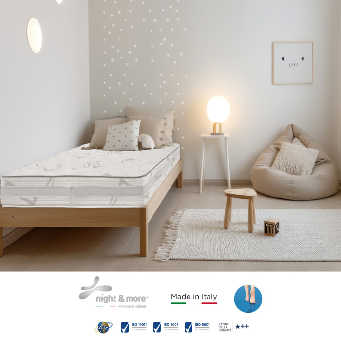 "Dalia" H23 cm 90x200 guanciale Memory OMAGGIO sfoderabile in schiuma poliuretanica ad alta densità e Memory Foam con cristalli di gel