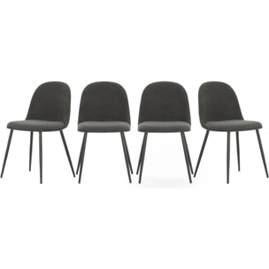 Lot de 4 chaises en tissu - HAVEN