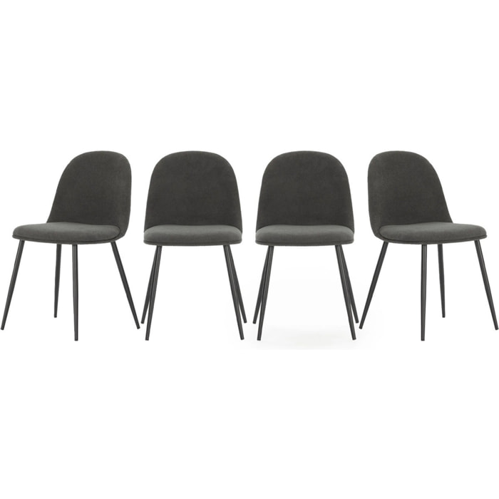 Lot de 4 chaises en tissu - HAVEN