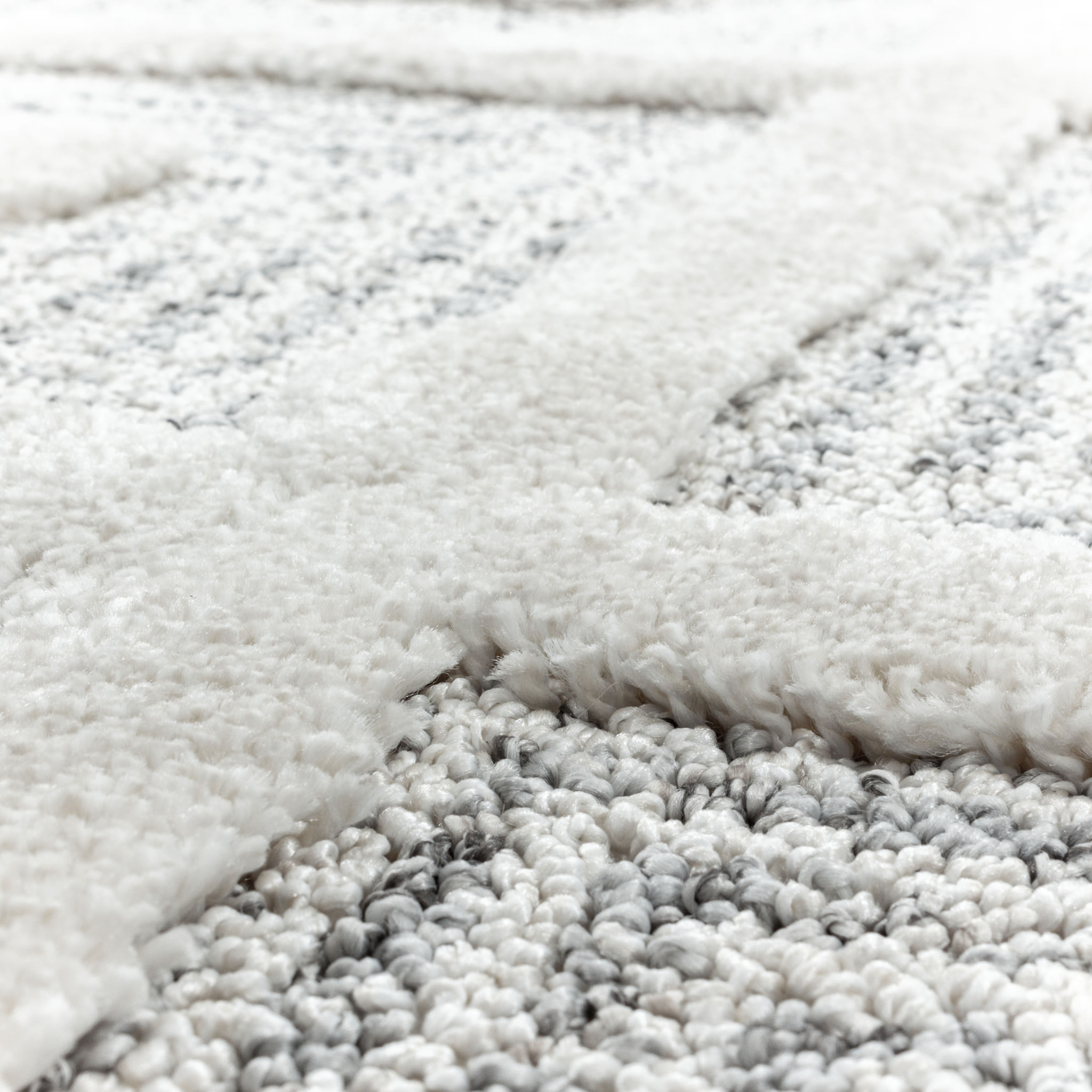 PISA - Tapis de salon rond à motif losange gris - PIS4707GRI