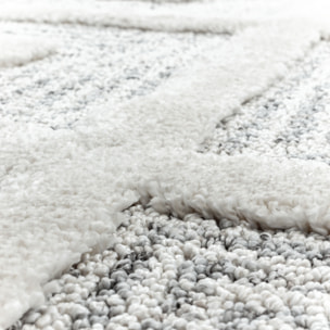 PISA - Tapis de salon rond à motif losange gris - PIS4707GRI