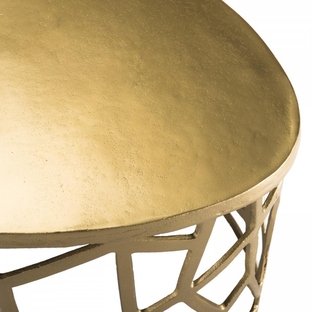 JONAS - Table basse ovale 150x60cm aluminium doré piètement graphique